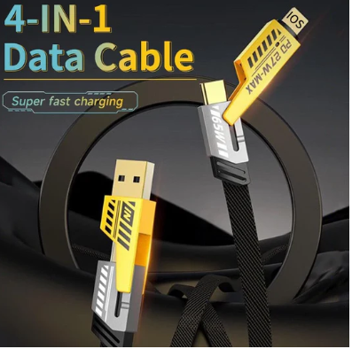 4 in 1 Fast Charging Cable PD65W Fast Charging 1.5M Length Charging Cable Multi-Device Compatible Cable Fast Charge & Data Transfer