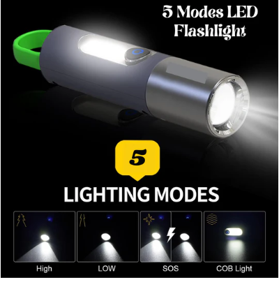 "5-in-1 LED Flashlight: Ultimate Illumination"