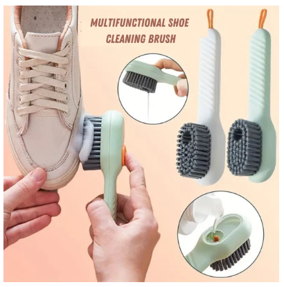 Multifunctional shoe brush with scraper